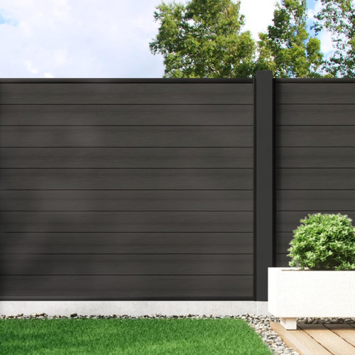 Charcoal composite fencing - composite,